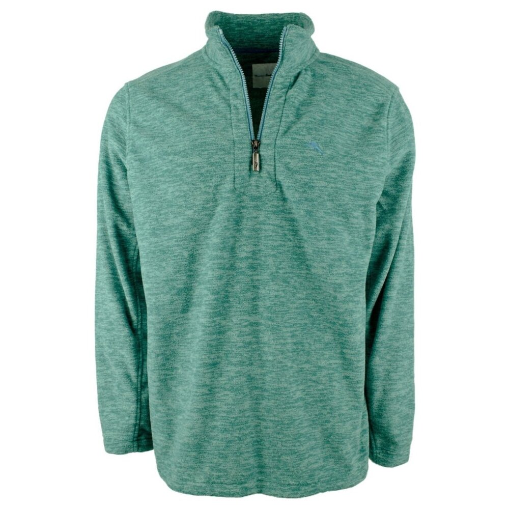 Tommy Bahama Men’s Medium Half Zip Fleece Pullover Cloud Peak Quetzal Green